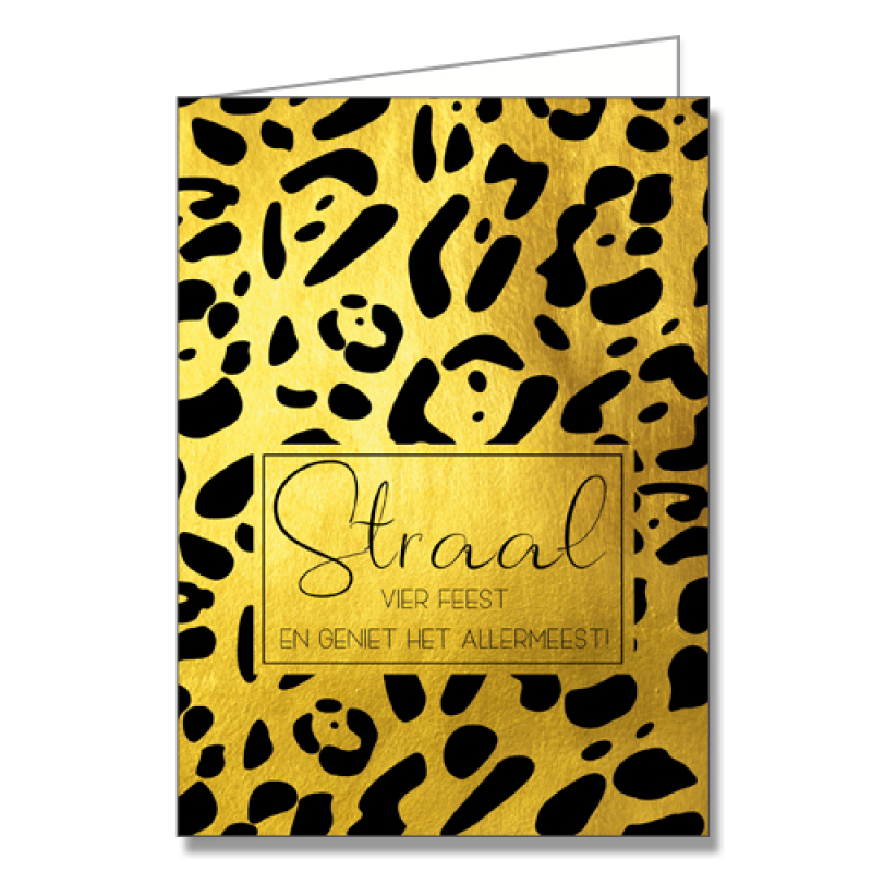 5 stuks Dubbele kerstkaart: Straal vier feest